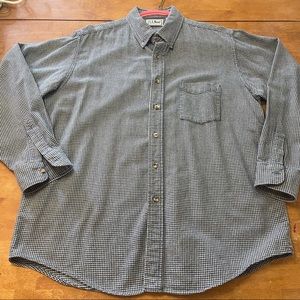 Vintage L.L. Bean Plaid Check Flannel Button Up Size Large Style DV15